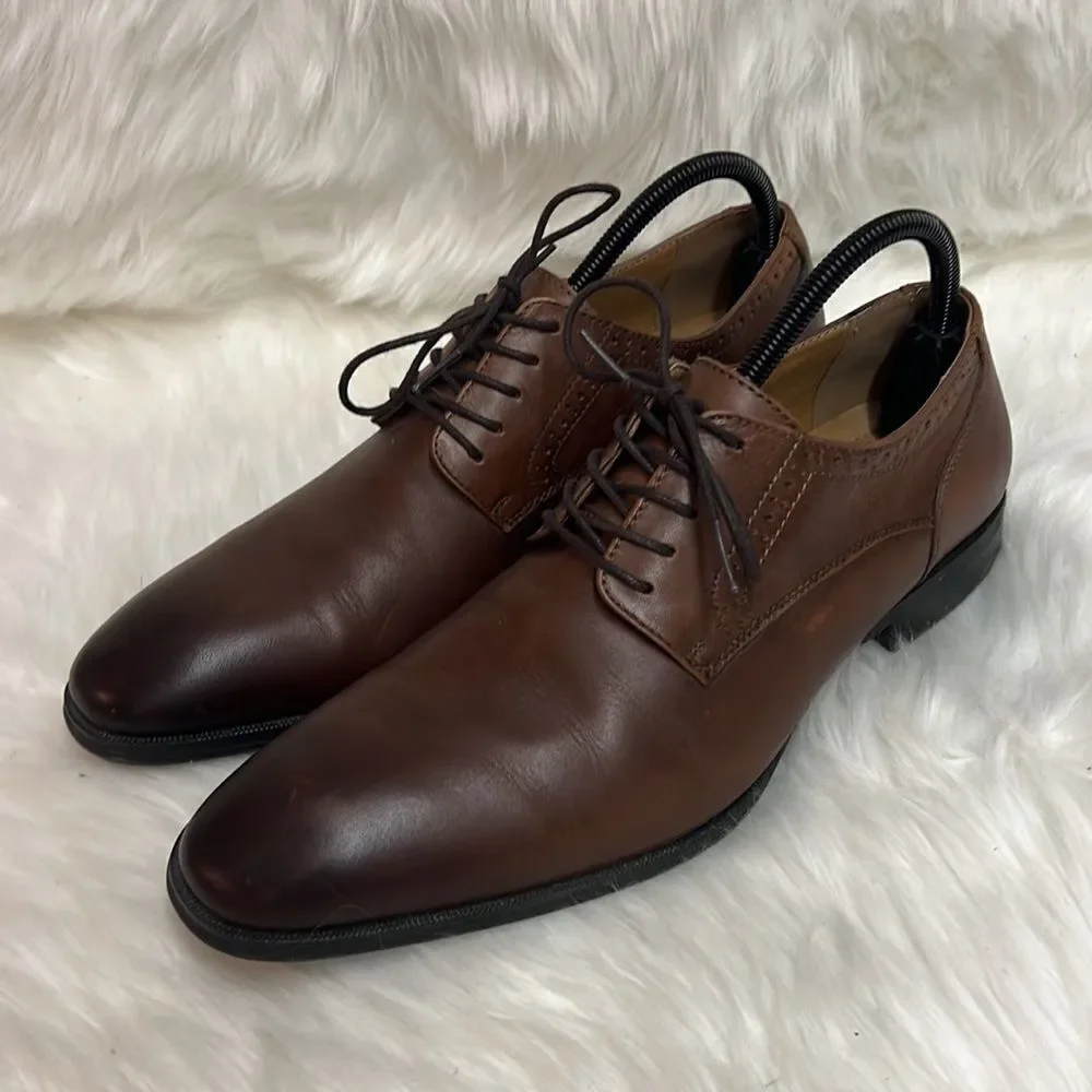 Collection by Michael Strahan Brown Leather Dress Shoes Size‎ 10 B27